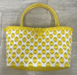 Colorful Plastic Straw Woven Tote Bag